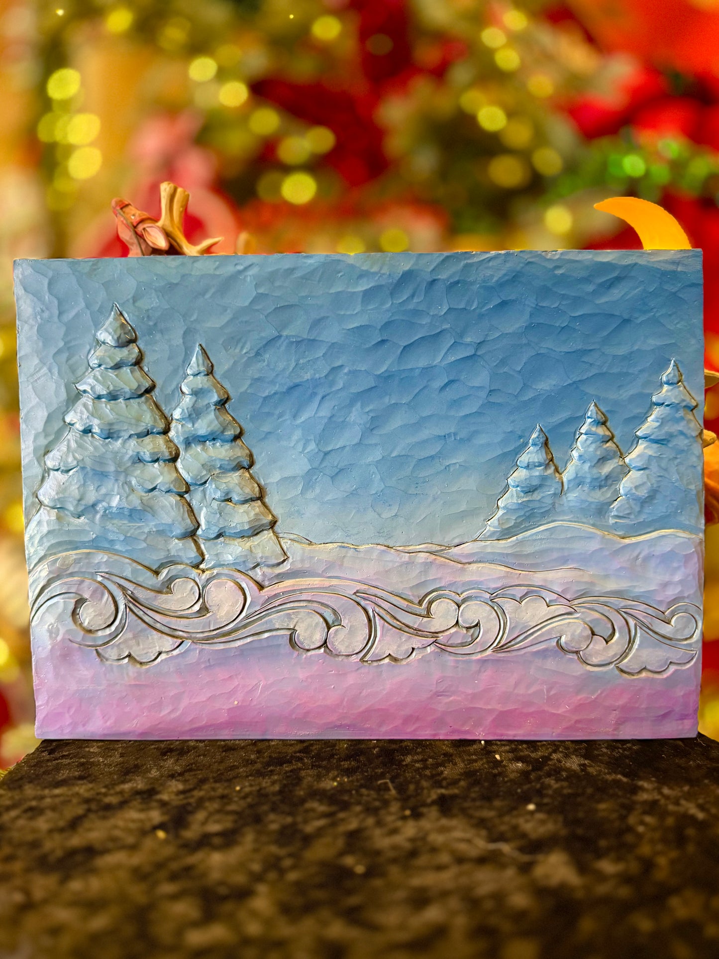 JIM SHORE DELUXE LED MUSICAL SANTA SLEIGH WITH REINDEER 6017012