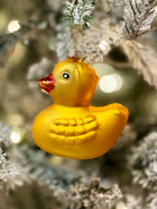 YELLOW DUCKY GLASS HANGING ORNAMENT YAN316