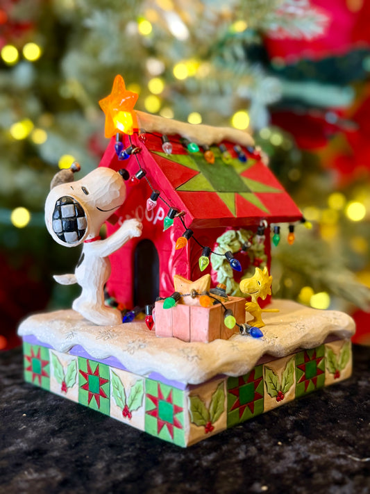 JIM SHORE PEANUTS SNOOPY LED DOGHOUSE 6017241