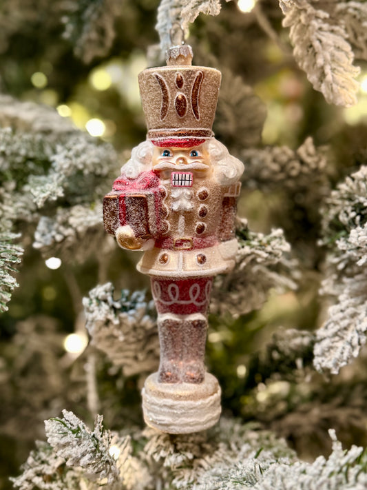GINGERBREAD NUTCRACKER GLASS HANGING ORNAMENT 4520861