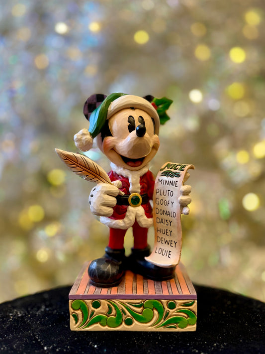 JIM SHORE DISNEY TRADITIONS SANTA MICKEY WITH LIST 6016890