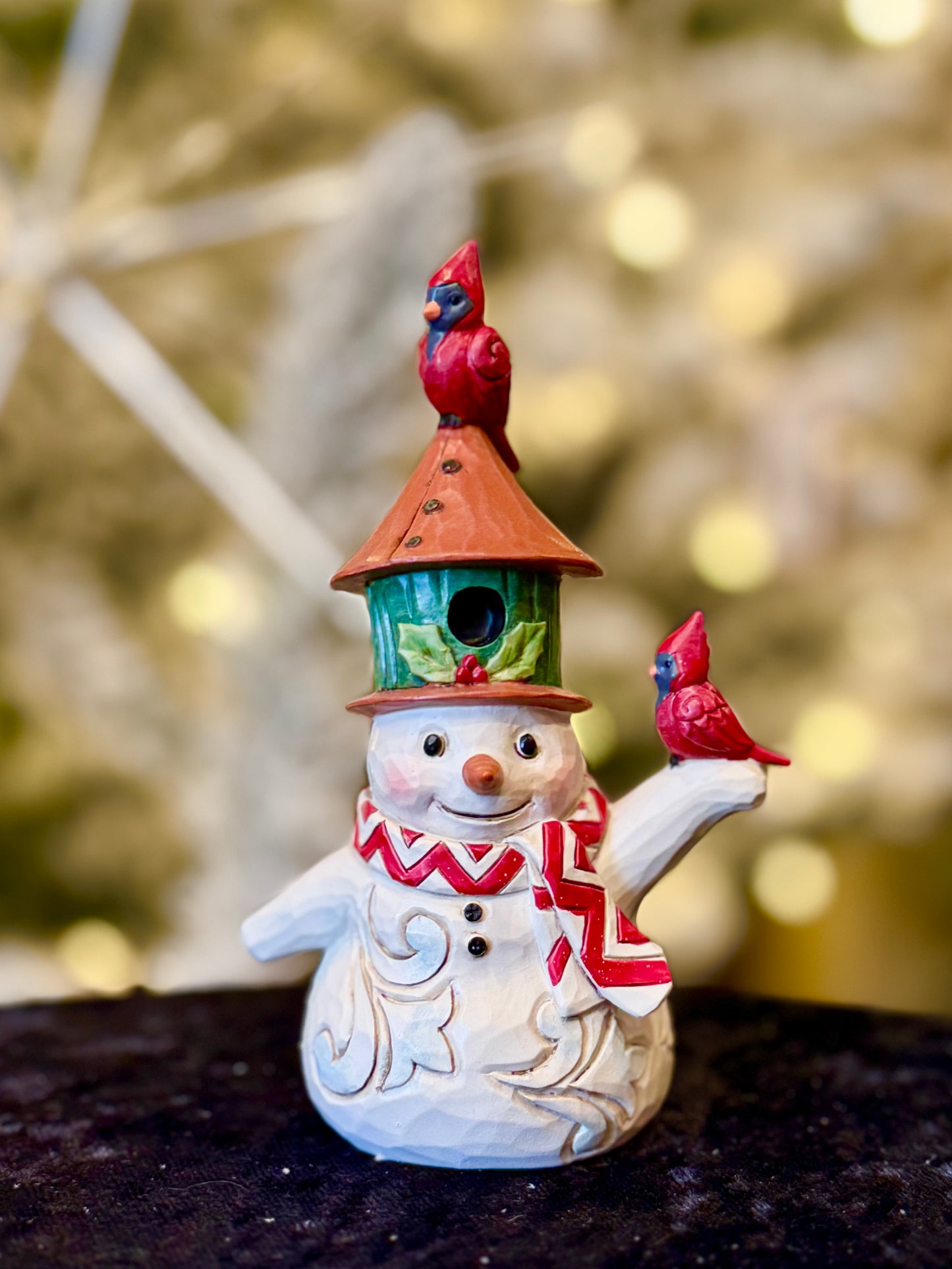 JIM SHORE HWC - MINI SNOWMAN WITH BIRDHOUSE HAT 6017276