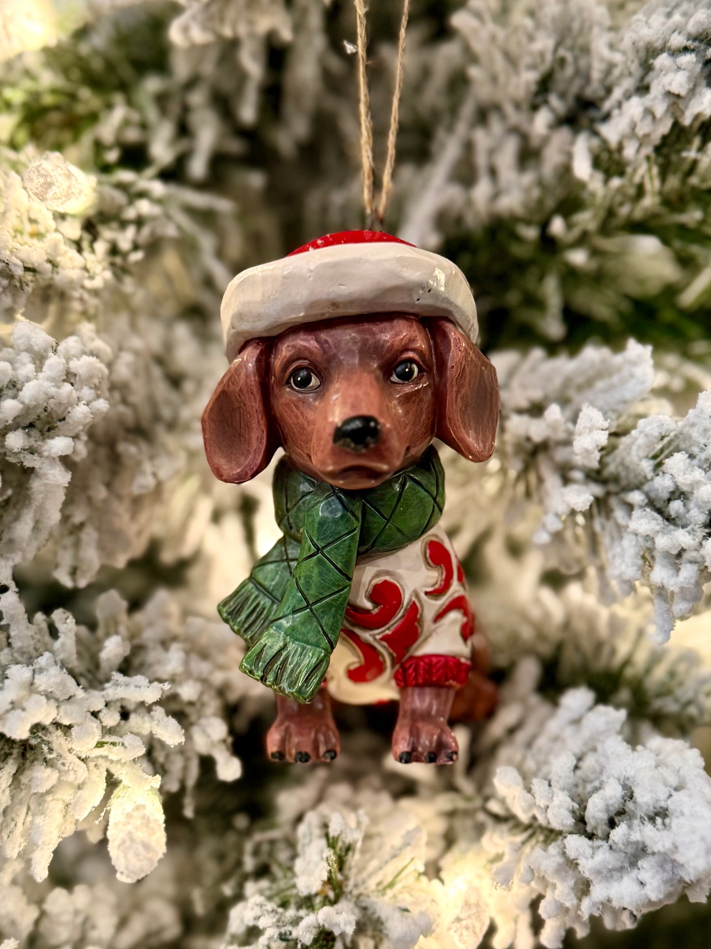 JIM SHORE HWC - CHRISMTAS DACHSHUND HANGING ORNAMENT 6017307