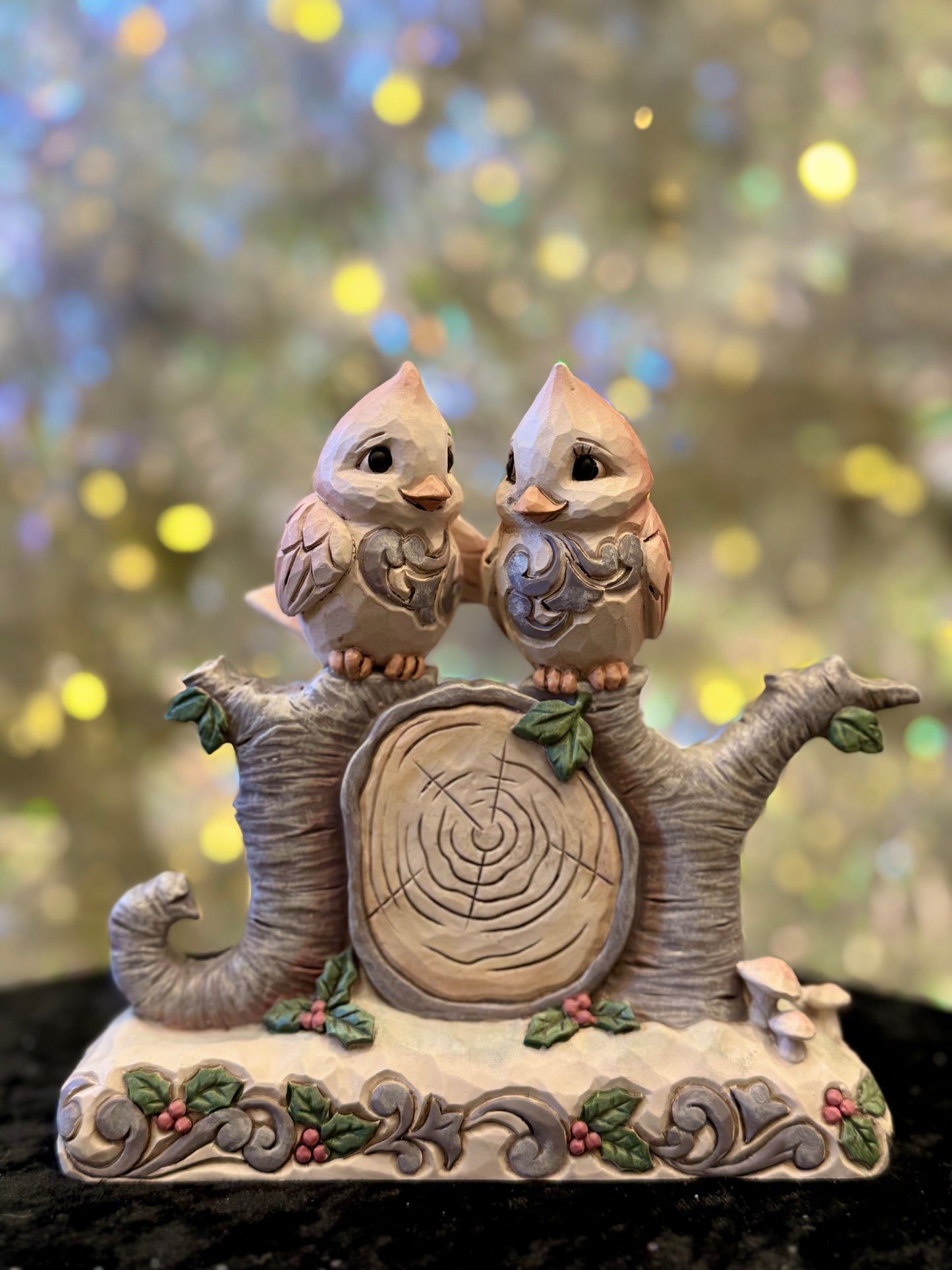 JIM SHORE WHITE WOODLAND JOY WORD WITH BIRDS 6017180