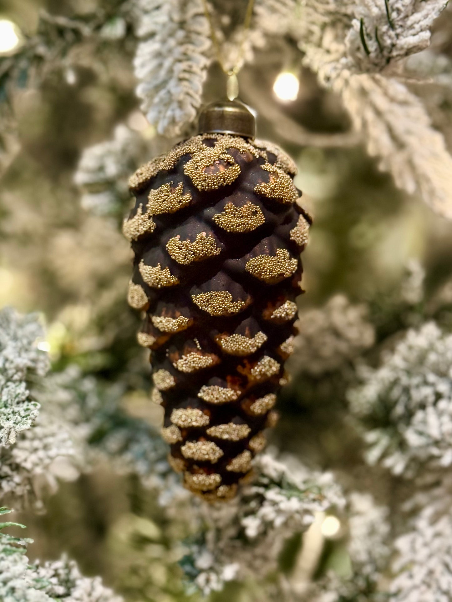 BURNT COPPER PINECONE BAUBLE DXR058