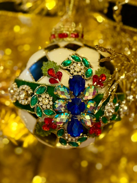 MARK ROBERTS - TIMELESS JEWELED SET OF 4 BOXED ORNAMENTS 36-61404