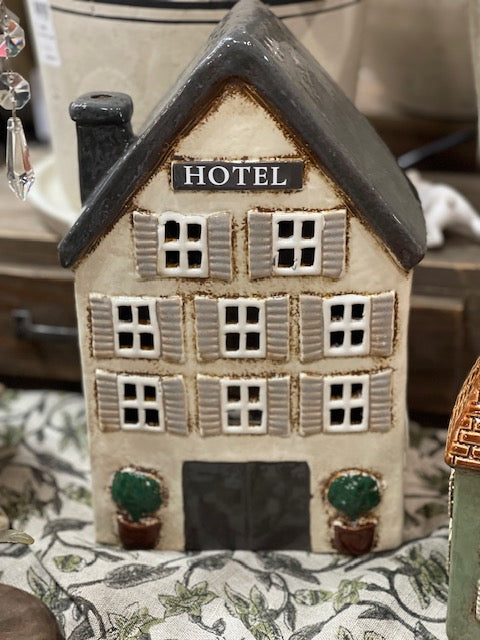 STONEWARE TEALIGHT HOUSE - THE VILLAGE HOTEL YA 0089