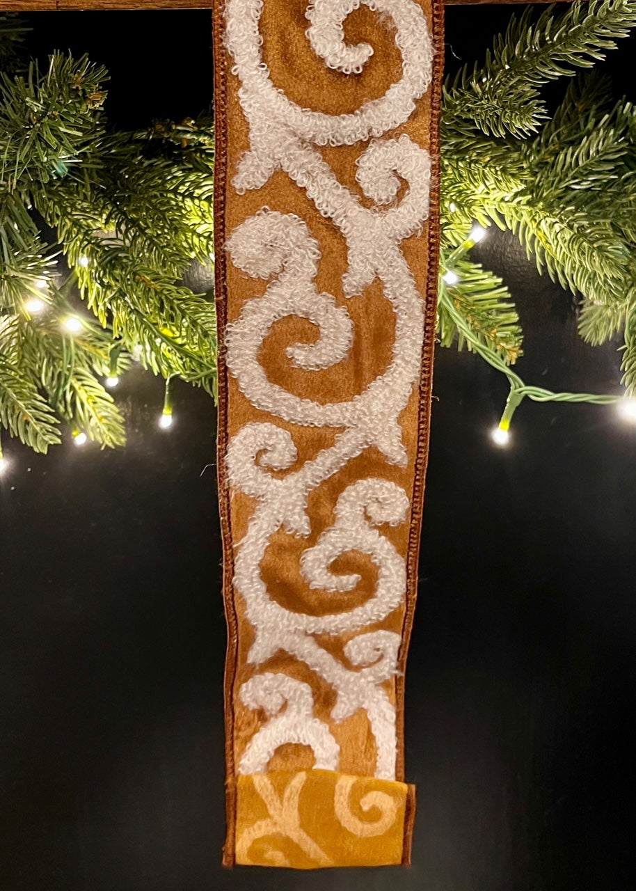 64mm Gingerbread Swirl Ribbon