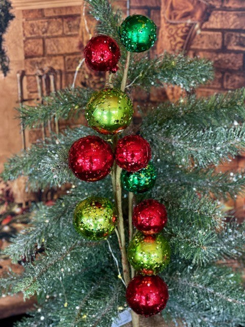 ICED RED AND GREEN BALL SPRAY F4106702