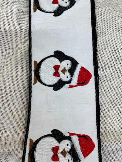 4IN PENGUIN WIRED RIBBON JOM007