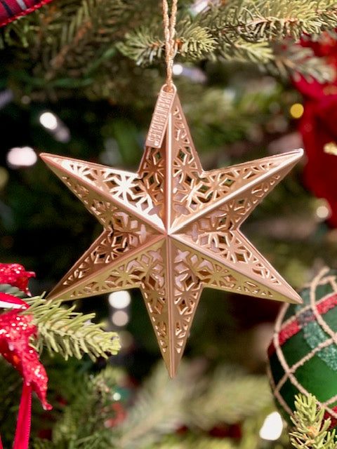 SCENTSICLES WHITE WINTER FIR SCENTED GOLD STAR ORNAMENT
