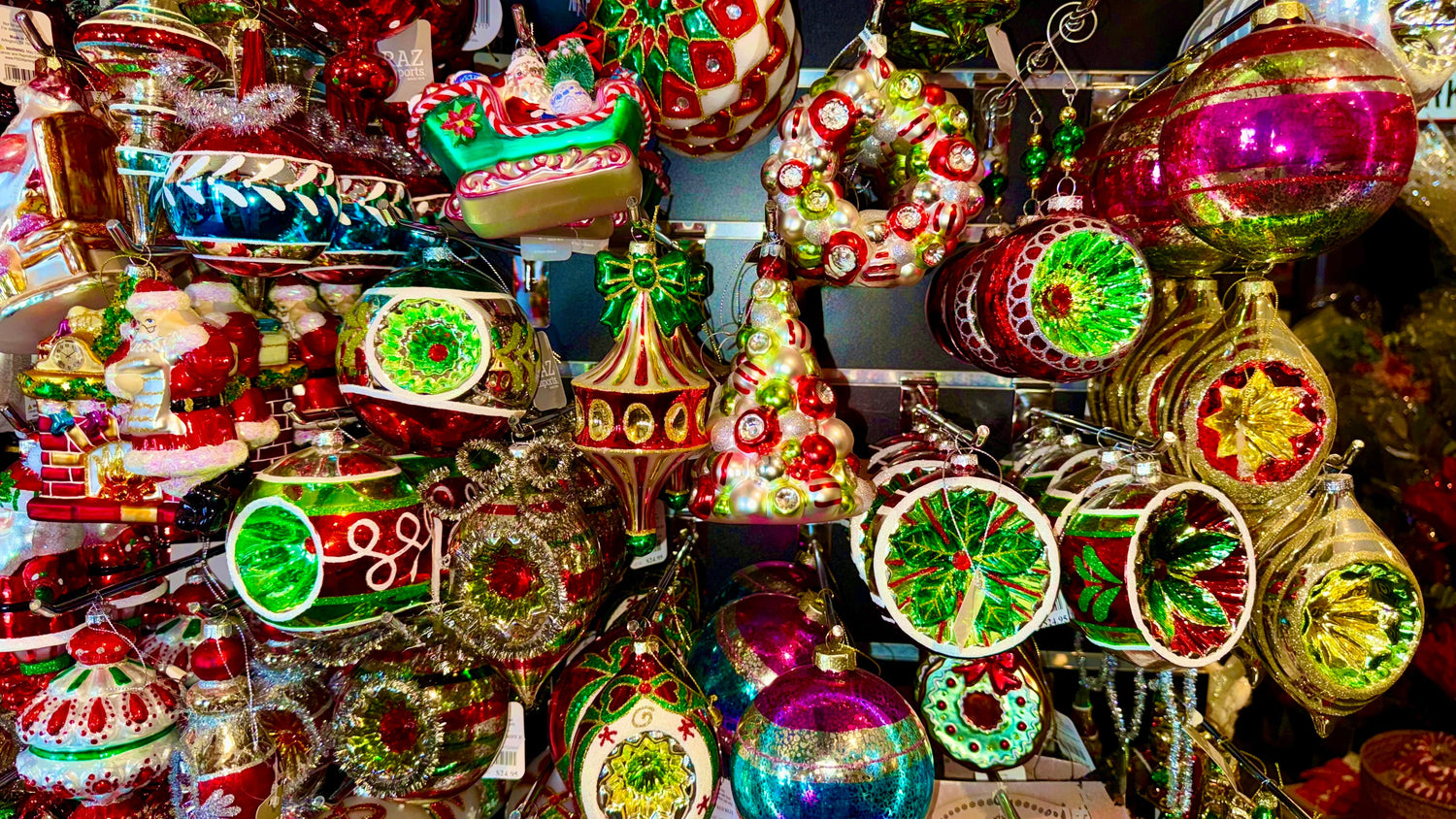 LEGEND OF GLASS ORNAMENTS & FINIAL TOPPERS