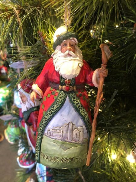JIM SHORE HWC IRISH SANTA HANGING ORNAMENT 