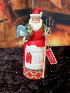 JIM SHORE COUNTRY LIVING FARMER SANTA WITH SCENE 6007445
