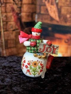 JIM SHORE COUNTRY LIVING SNOWMAN WITH JOY SIGN 6007447