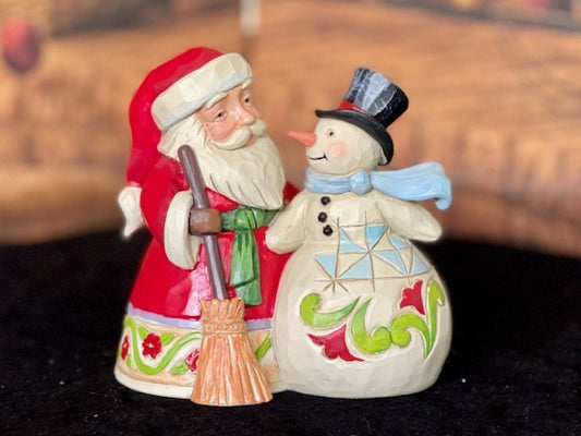 JIM SHORE HEARTWOOD CREEK - SANTA WITH SNOWMAN