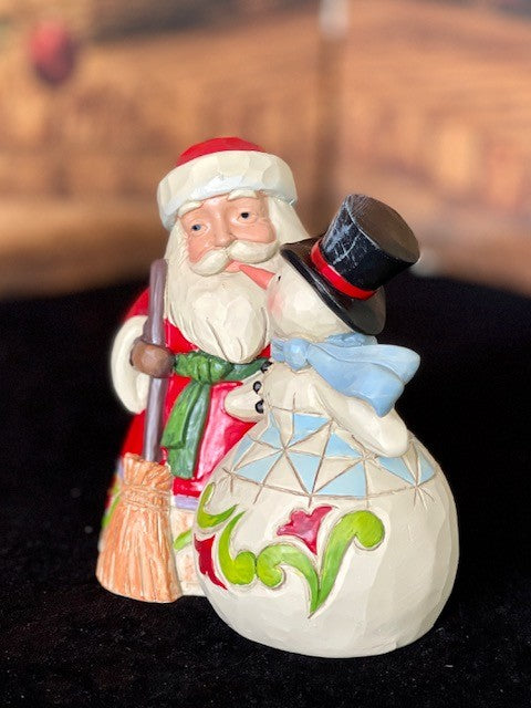 JIM SHORE HEARTWOOD CREEK - SANTA WITH SNOWMAN