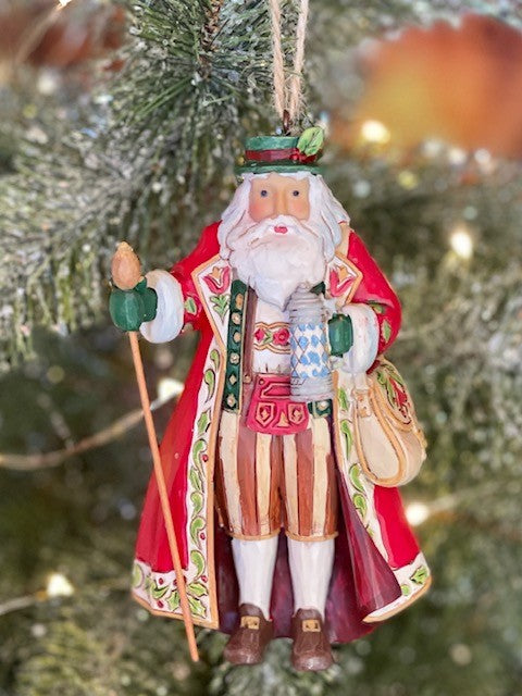 JIM SHORE HWC - GERMAN SANTA HANGING ORNAMENT