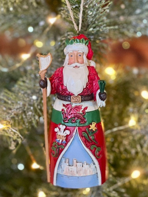 JIM SHORE HWC - WELSH SANTA HANGING ORNAMENT 6009465
