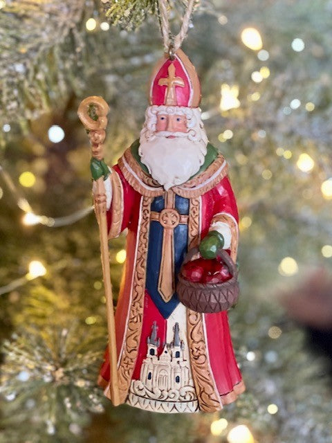 JIM SHORE HWC - CZECH SANTA HANGING ORNAMENT 6009466
