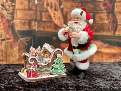POSSIBLE DREAMS - SANTA WITH GINGERBREAD SLEIGH 6008212