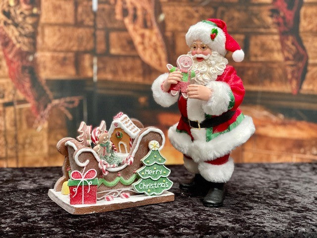 POSSIBLE DREAMS - SANTA WITH GINGERBREAD SLEIGH