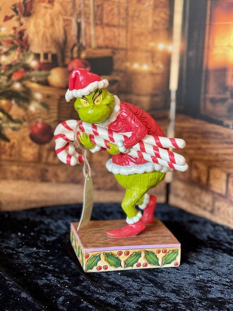 JIM SHORE GRINCH COLLECTION - GRINCH STEALING CANDY CANE 6008888