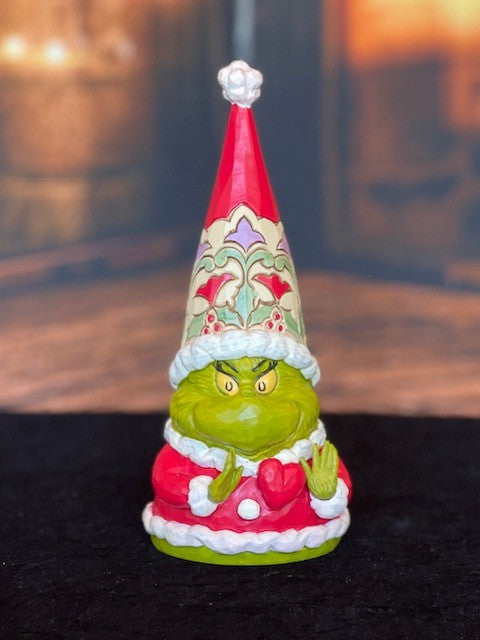 JIM SHORE GRINCH COLLECTION - GRINCH GNOME WITH LARGE HEART