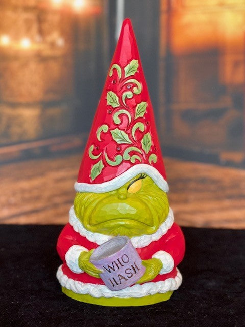 JIM SHORE GRINCH COLLECTION - GRINCH GNOME WITH WHO HASH 6009202