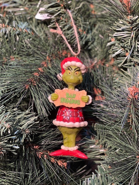 JIM SHORE GRINCH BAH HUMBUG HANGING ORNAMENT