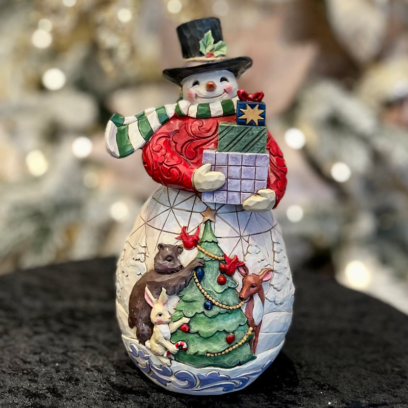 JIM SHORE - HWC 19CM SNOWMAN WITH GIFTS 6009692