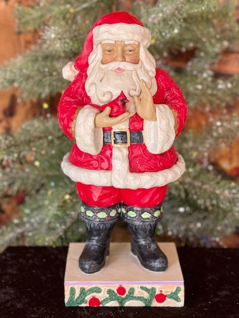 JIM SHORE HWC SANTA WITH CARDINAL 6010815