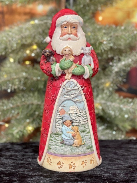 JIM SHORE HEARTWOOD CREEK SANTA WITH PUPPIES 6010825