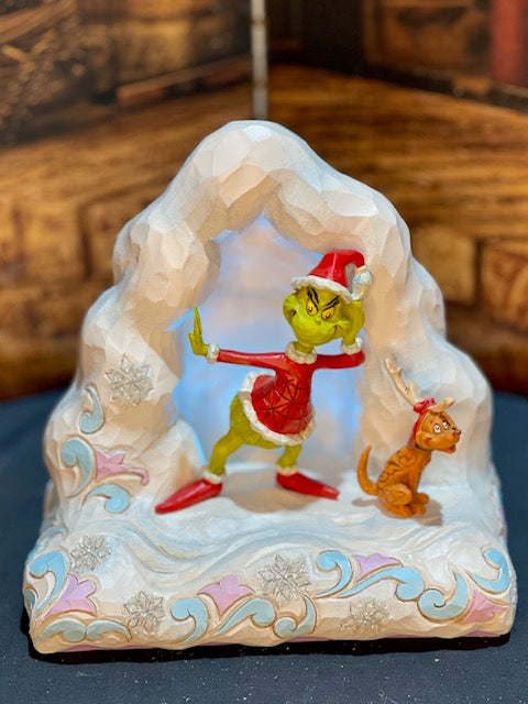 JIM SHORE - GRINCH & MAX LISTENING IN THE SNOW 22CM 6010780