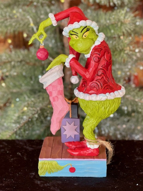 JIM SHORE GRINCH WITH STOCKING 6010781