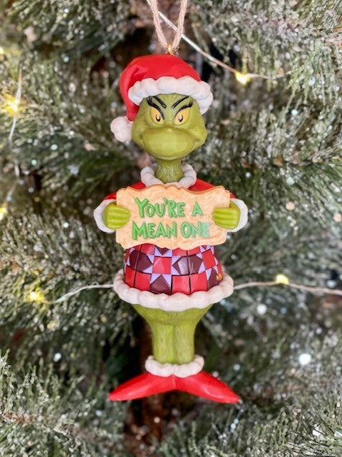 JIM SHORE GRINCH ORNAMENT - YOU'RE A MEAN ONE 6010789
