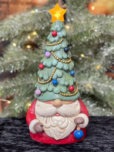 JIM SHORE HEARTWOOD CREEK LIGHT UP CHRISTMAS TREE GNOME 6011154