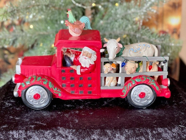 JIM SHORE COUNTRY LIVING SANTA DRIVING TRUCK 6011739