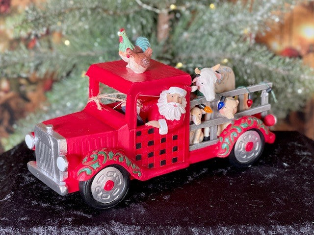 JIM SHORE COUNTRY LIVING SANTA DRIVING TRUCK 6011739