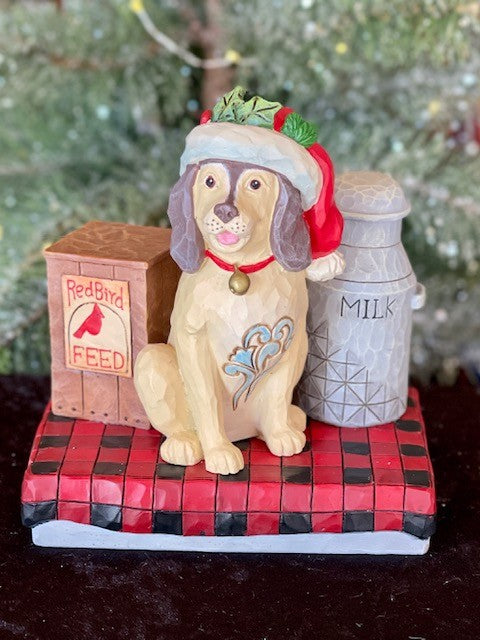 JIM SHORE COUNTRY LIVING COUNTRY DOG WITH MILK PAIL 6011743