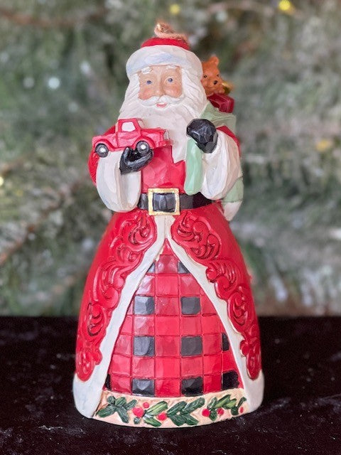 JIM SHORE COUNTRY LIVING SANTA HOLDING TRUCK HANGING ORNAMENT 6011746