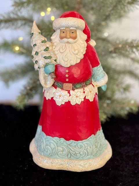 JIM SHORE HEARTWOOD CREEK 22CM WINTER WONDERLAND SANTA WITH TREE 6011687