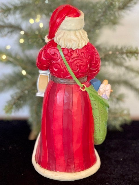 JIM SHORE HEARTWOOD CREEK 25CM SANTA WITH BAG OF TOYS 6010831