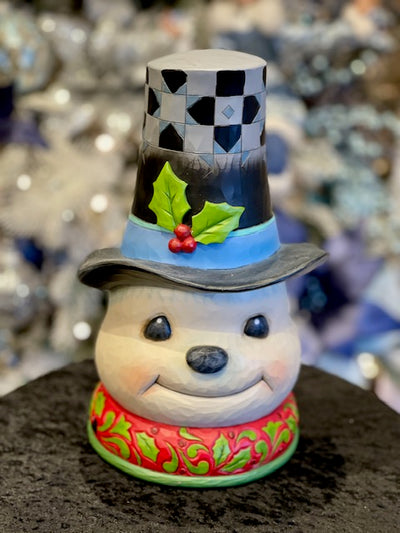 JIM SHORE HWC - SNOWMAN IN HAT LED ROTATOR - WINTER JOY IS ALL AROUND 6011965