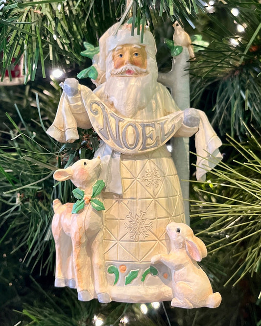 JIM SHORE HWC WOODLAND SANTA NOEL HANGING  ORNAMENT 6012027
