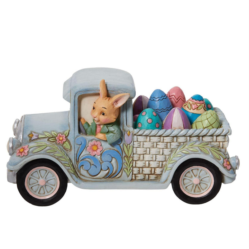 JIM SHORE HEARTWOOD CREEK TRUCK WITH BUNNY & EGGS 6012444