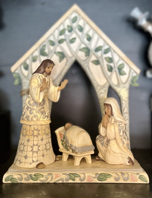 JIM SHORE - HWC 4 PIECE 13CM WOODLAND NATIVITY 6012688