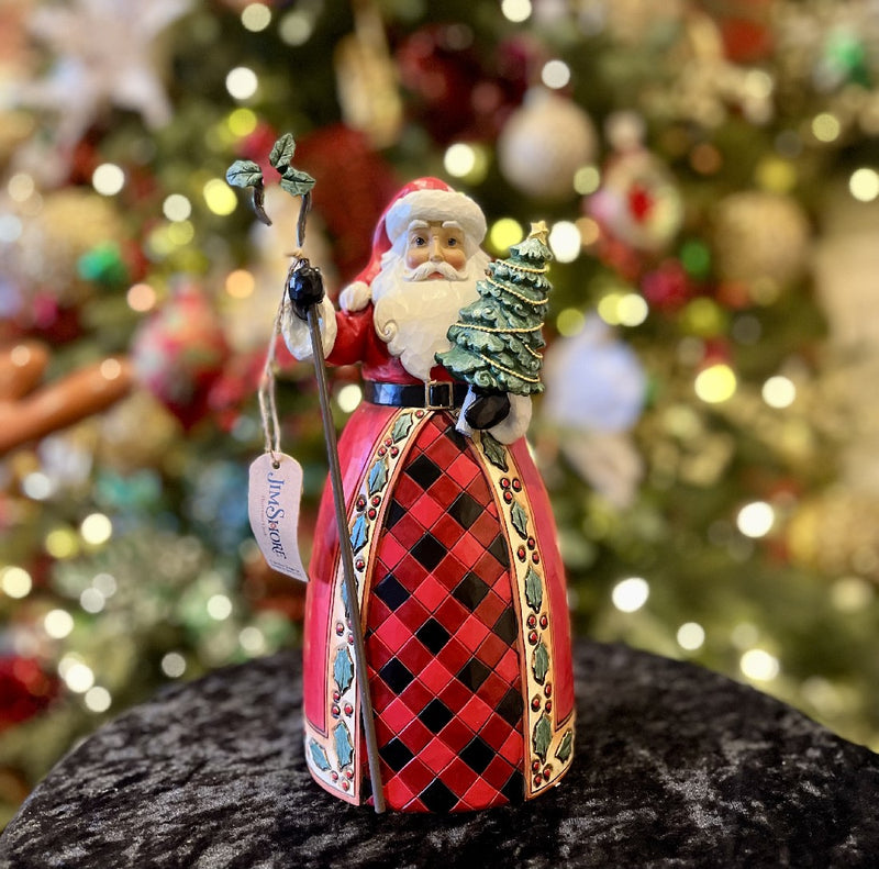 JIM SHORE HWC - 22CM SANTA WITH TREE 6012864