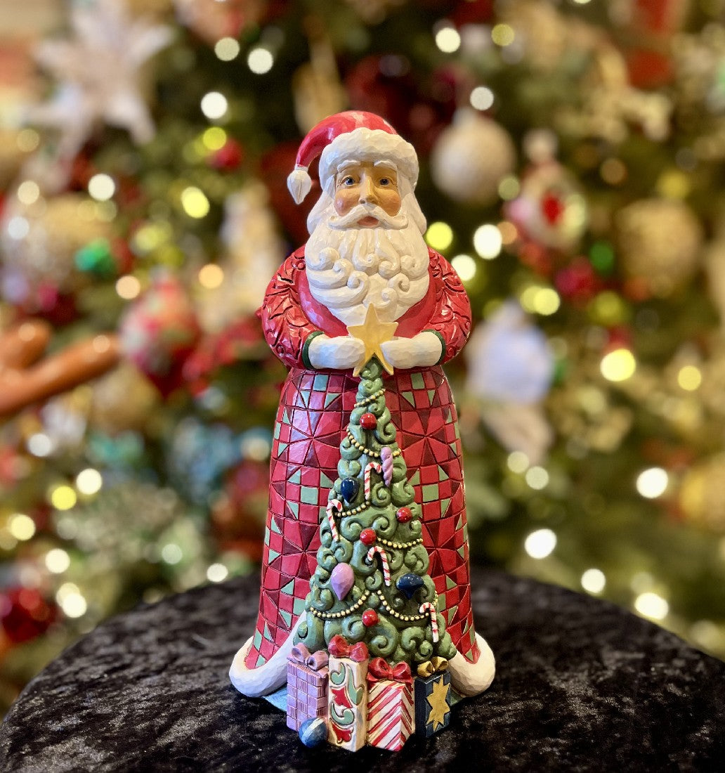 JIM SHORE HWC - 25CM SANTA WITH TREE SKIRT 6012946