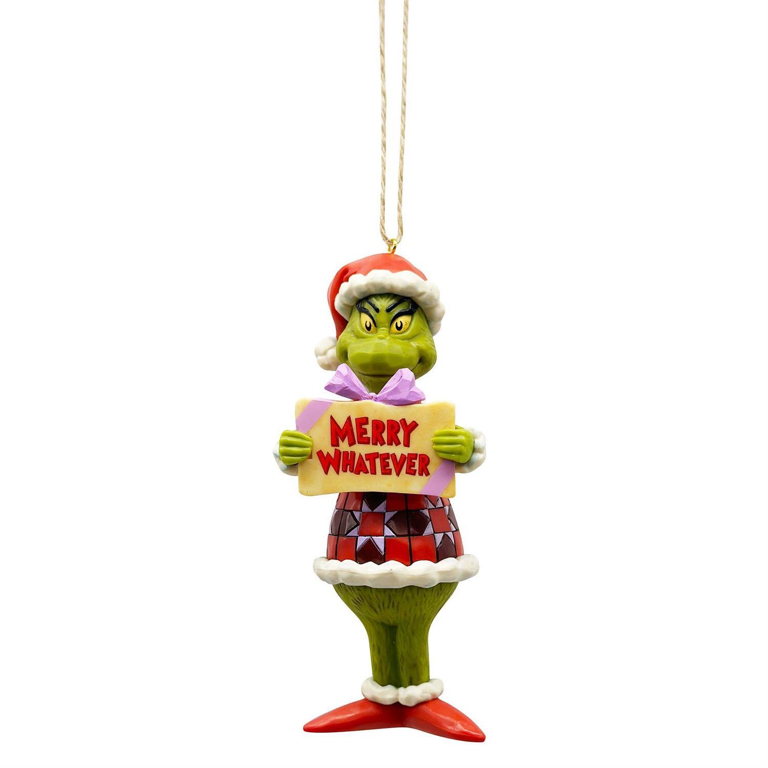 JIM SHORE GRINCH MERRY WHATEVER HANGING ORNAMENT WITH SIGN 6012713